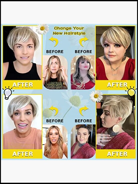 Short Fluffy Layered Pixie Cut Wig Heat Resistant Synthetic Hair Replacement main image 3